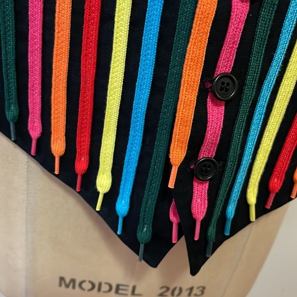 Moschino Cheap Chic Men's Rainbow Striped Shoe String Vest - Picture 5 of 14